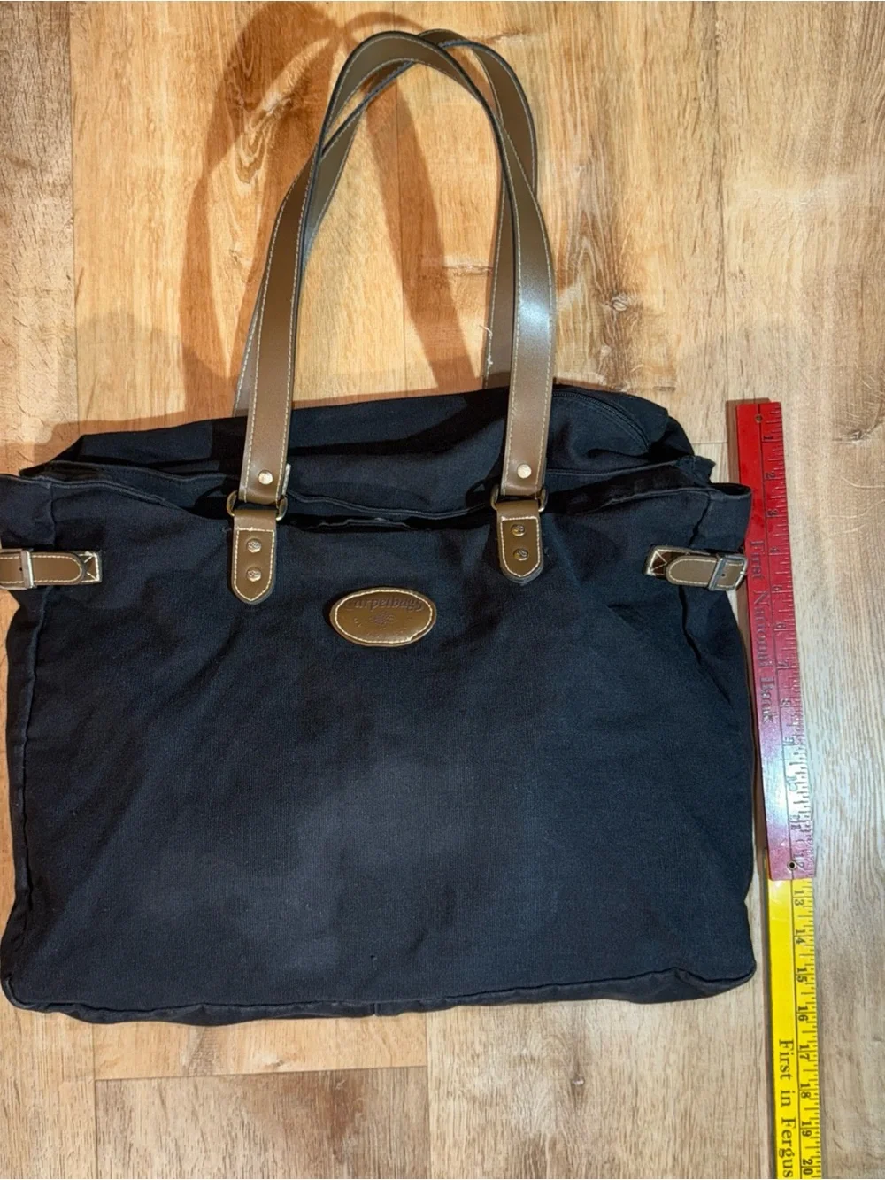 Vintage Carpet Bags Of America Handbag Black Canvas 15’ in Single Handle Women